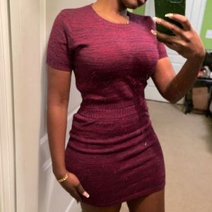 Sweater Skirt and Crop Top Set